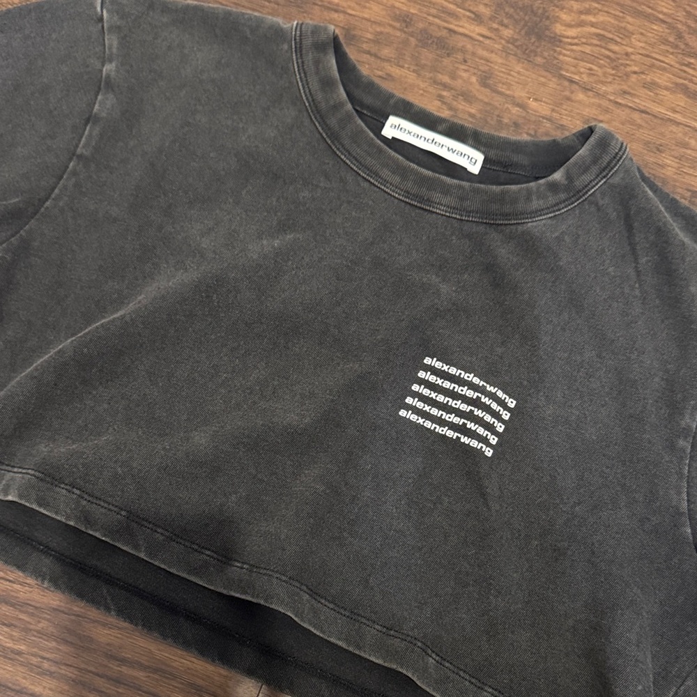 Alexander Wang Black Crop Tee